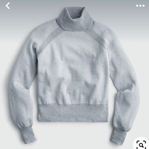 New With Tags J. Crew Merino Wool Blend Metallic Silver Turtleneck Sweater